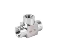 1/4" NPT 304 Stainless Steel Female Thread Tee Type 3 Way High Pressure Pipe Fitting