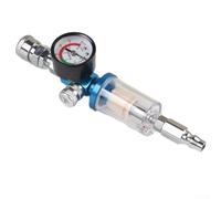 1/4" NPT Air Regulator Gauge with in-line Oil Water Trap Filter, Pneumatic Moisture Separator for Airbrush, Spray and Compressor Tools(G)