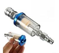 1/4" NPT Air Regulator Gauge with in-line Oil Water Trap Filter, Pneumatic Moisture Separator for Airbrush, Spray and Compressor Tools(C)
