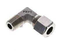 1/4'' NPT Male x 10L Stainless steel 90 deg Elbow Cutting ring 315 Bar DIN 2353