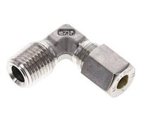1/4'' NPT Male x 6L Stainless steel 90 deg Elbow Compression Fitting 315 Bar DIN 2353