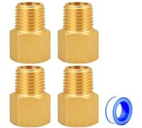 1/4" NPT Reducer Brass Hex Pipe Plug Fitting Adapters Extension Connectors (4Pcs, 1/4" NPT)