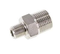 1/4'' NPT x 1/2'' NPT Stainless steel Double Nipple 210 Bar - Hydraulic