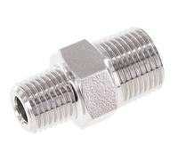 1/4'' NPT x 3/8'' NPT Stainless steel Double Nipple 210 Bar - Hydraulic