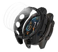 [1+4 Pack] Case with Tempered Glass Screen Protector Compatible with Garmin Fenix 8 AMOLED 43MM (Not for Fenix 8 43mm Solar), Bumper Full Coverage Protective Soft Cases Face Cover for Fenix 8 AMOLED