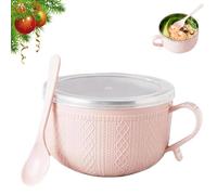1/4 PCS 25-Oz Mug Meals with/Lid-Its, 2026 New Mug Meals with Lids, Ideal Christmas, Holiday Winter Mug Set, Large Soup Mugs with Plates for Coffee, Stews (Pink)
