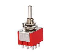 1/4 PCS,9Pin,Toggle Switches,Red,2/3 Position,ON-OFF/ON-OFF-ON,DPDT,Mini Switch,6A/125V-3A/250V AC,MTS-302,Push Button Switche(MTS-303 ON-OFF-ON,4PCS)