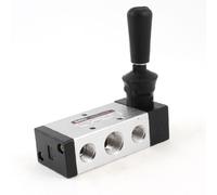 1/4 PT Air Inlet Outlet 1/8 Exhaust 5 Way 2 Position Manual Lever Valve