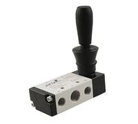 1/4 PT Air Inlet Outlet 1/8 Exhaust 5 Way 2 Positions Hand Lever Valve