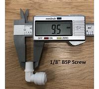 1/4" Push Fit Pipe Fittings for American Fridge and RO Unit Elbow, Tee Piece, Connectors, Valve, Tap Adapters etc (5, Elbow - 1/8" Thread)