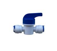 1/4" Push Fit Pipe Fittings for American Fridge and RO Unit Elbow, Tee Piece, Connectors, Valve, Tap Adapters etc (1, Valve)