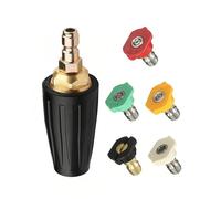 1/4" Quick Connect Brass Rotating Turbo Nozzle with 5 Tips 4000PSI