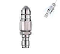 1/4" Quick Connect Stainless Nozzle Set, 2025 New 7 Holes 5800PSI High-Pressure Rotating Spray, Drain Pipe Cleaning Tool, Gutter Power Jetting Attachments (1pc)