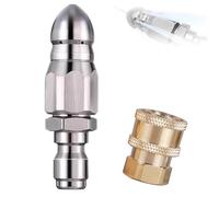 1/4" Quick Connect Stainless Nozzle Set, 2025 New 7 Holes Strong Shot Nozzle, Sewer Jetter Kit for High Pressure Sewer Jetter, Drain Pipe Cleaning Tool (1pc)