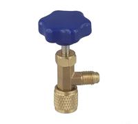 1/4 SAE AC Tank Valve Opener for R22, For R134a, R410A Low Pressure Accessory with Robust Construction (Blue)