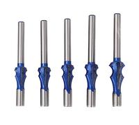 1/4 Shank Architectural Router Bit Set, Woodworking Milling Cutter for MDF Particle Board, Nano Blue Coated Flush Trim Bits with 5 Radii Sizes for Smooth 3D Molding and