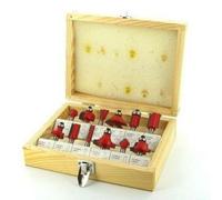 1/4" Shank TCT Router Cutter Bit Set with Wooden Case Silverline 792084 12 U62