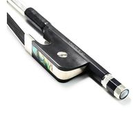 1/4 Size Carbon Fiber Upright Double Bass Bow VINGOBOW French Model 100BFB 66.5 cm for Professional Player Ebony Frog Unbleached Mongolian Black Horse Hair Pernambuco Performance Powerful Tone