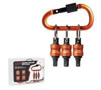 1/4" Socket Holder Keychain 3PCS Set,Heavy-Duty Toolbox,Drive Quick-Release Organizer with Locking Clip,Impact Wrench Accessories for Lineman,Electricians,Construction Crews & Industrial Pros