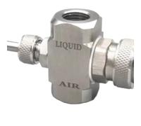 1/4" Stainless steel air atomizing nozzle Adjustable spray atomizing humidifying nozzle Two-fluid gas-water mixing nozzle(Pressure Flat Fan)