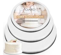 1/4" Thick Cake Drums 8 + 10 + 12 Inch in White, Silver, Black (9 Pack) | 0.25" CakeBoard Rounds Fully Greaseproof | Sturdy Seamless Circles For Presenting Heavy Cakes