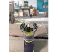 1/4" thick plexiglass base plate for ryobi one+ PCL424B router with a recess for bushings. (6" square)