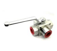 1/4" to 3/4" Hydraulic Three-Way High Pressure Ball Valve Internal Thread Manual Rubber G1/4 G3/8 High Pressure(G3 4)