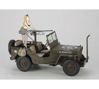 1/4 Ton 4×4 Truck W/Cal.50 M2 Mach. Gun Blonde Girl Figure Hassp483 1:24 Kit