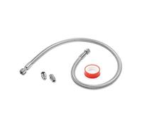 1/4" X 40" Flexible Compressor Jumper Hose -Corrugated Stainless Core, Braided Cover, 870 PSI, 1/4" NPT Swivel Male Ends