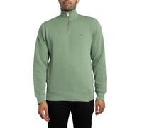 1/4 Zip Collar Cotton Sweatshirt Green S