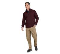 1/4 Zip Fleece Lined Knitted Top Pegasus Burgundy L