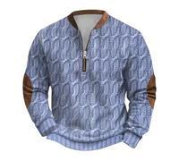 1/4 Zip Fleece Mens Mens Half Zip Pullovers tee Shirts for Men Adult Pullover Jacket for Men Winter Mens Jackets Thin Gym Hoodies Army Jumper Long Winter Coats for Men (Light Blue, XXXL)