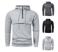 1/4 Zip Hoodie Mens Lightweight Running Hoodie Mens Stand Collar Windproof Hoodies Quarter-Zip Hooded Sweatshirt Outdoor Climbing Jumper Gym Athletic Pullover Half Zip Long Sleeve Sweatshirt