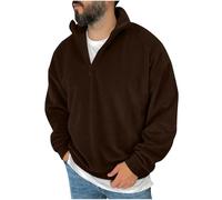 1/4 Zip Jumper Mens UK Deals Fleece Pullover Long Sleeve Sweatshirts Solid Color Sweaters V Neck Casual Jumpers Thermal Top Thick Warm Half Zip Sweatshirt Workwear Soft Touch Loungewear