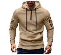 1/4 Zip Long Sleeve Sweater Men Mens Fleece Jumpers Half Zipped Cargo Hoodie With Ribbing Cuff Hoodies Long Sleeve Pullover Quarter-Zip Jumpers Military Tactical Hoodies Pullovers Sweatshirts