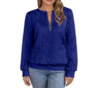 1/4 Zipper Sweatshirts for Women UK Lapel Half Cable Knit Jumpers Casual Long Sleeve Sweaters Warm Soft Tunics Pullover Blouse Tops for Office Daily Going Out Wear Knitwear Winter Autumn Essentials