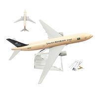 1:400 Saudi Arabian B777 Diecast Alloy Airplane Model Kit with Stand and 10 pcs Tip Cleaner Tool Kit with Stand for Aviation Enthusiast Gift Collectable