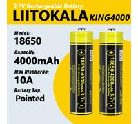1-40pcs LiitoKala King4000-JT 3.7V 18650 4000mAh 12A Discharging Rechargeable Batteries For Flashlight batteries 3pcs