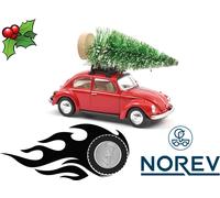 1:43 1973 Red VW Beetle & Tree - Merry Christmas - NOREV Jet Car Diecast