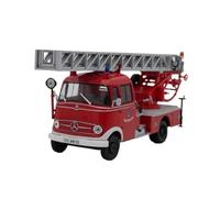 1/43 Alloy Car Kit Model For Mercedes-Benz L319 Fire Engine Ladder Die-cast Toy Gift Collection Simulation Vehicle Playset