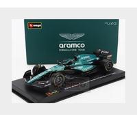 Bburago Formula 1 F1 Asto Martin AMR 23 Lance Stroll with Helmet (2023) - 1:43 Scale - In credibly Detailed Die-Cast Replica Collectible Race Car, Blue