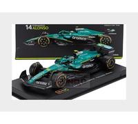 BBurago Diecast Model Car Aston Martin AMR25 F1 2025 #14 Alonso 1:43 with Helmet & Display Case