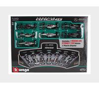 BBurago 1:43 F1 Mercedes AMG Deluxe Gift Set with Display Stand