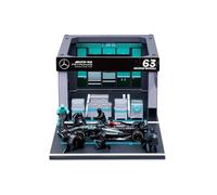 BBurago 1:43 Model Car Mercedes AMG W15 2024 Pit Pass Diorama Russell - Multiple Colours