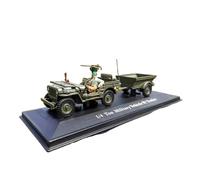 1:43 For Military Off Road Vehicle With A Trailer Model Diecast Alloy Car Model Green Artwork