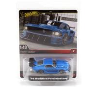 1:43 Hot Wheels Premium 2024 Real Riders 1969 Modified Ford Mustang Blue