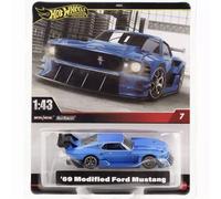 1:43 Hot Wheels Premium '69 Modified Ford Mustang Metallic Blue - Brand New