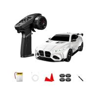 1:43 RC Drift Car, 4WD 2.4GHz Mini Racer, Pearl White | Proportional throttle, gyro steering assistance, swap tires, magnetic body mount, front and rear LEDs, Type-C charging