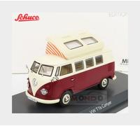 1:43 SCHUCO Volkswagen T1B Minibus Camping 1962 Red Cream 450377900 Model