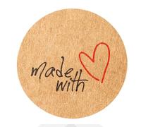1.45inch Handmade with Love120PCS Small Business Labels Envelopes,Love Heart Baking Kraft,Thank You for Your Order Sealing Stickers Decoration for Business,Just for You Stickers (Made with Love)